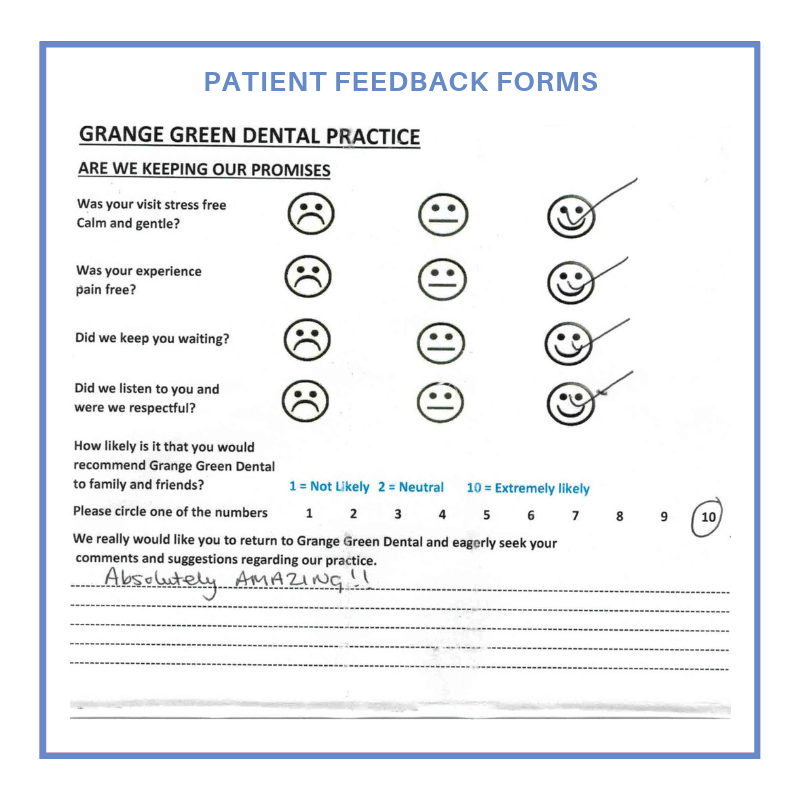 Patient Reviews at Grange Green Dental Practice in Billericay