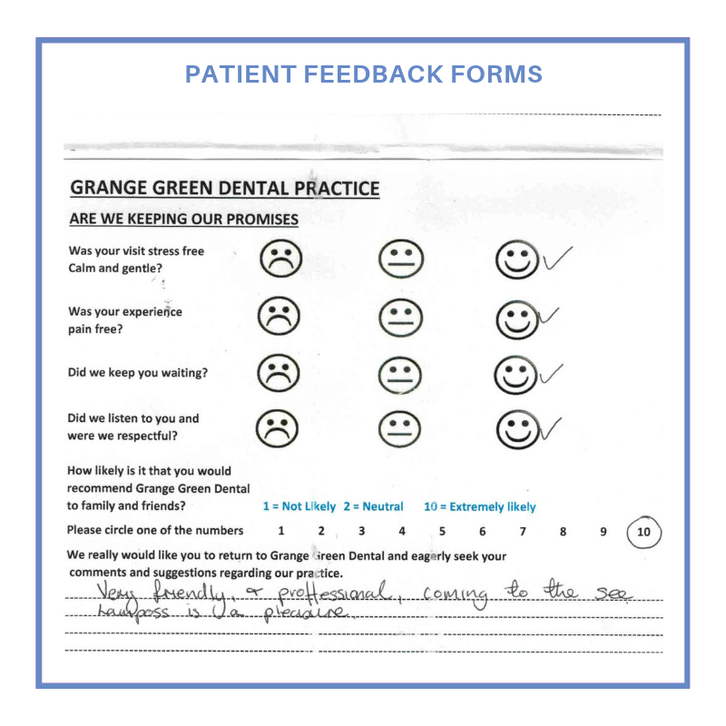 Patient Reviews at Grange Green Dental Practice in Billericay