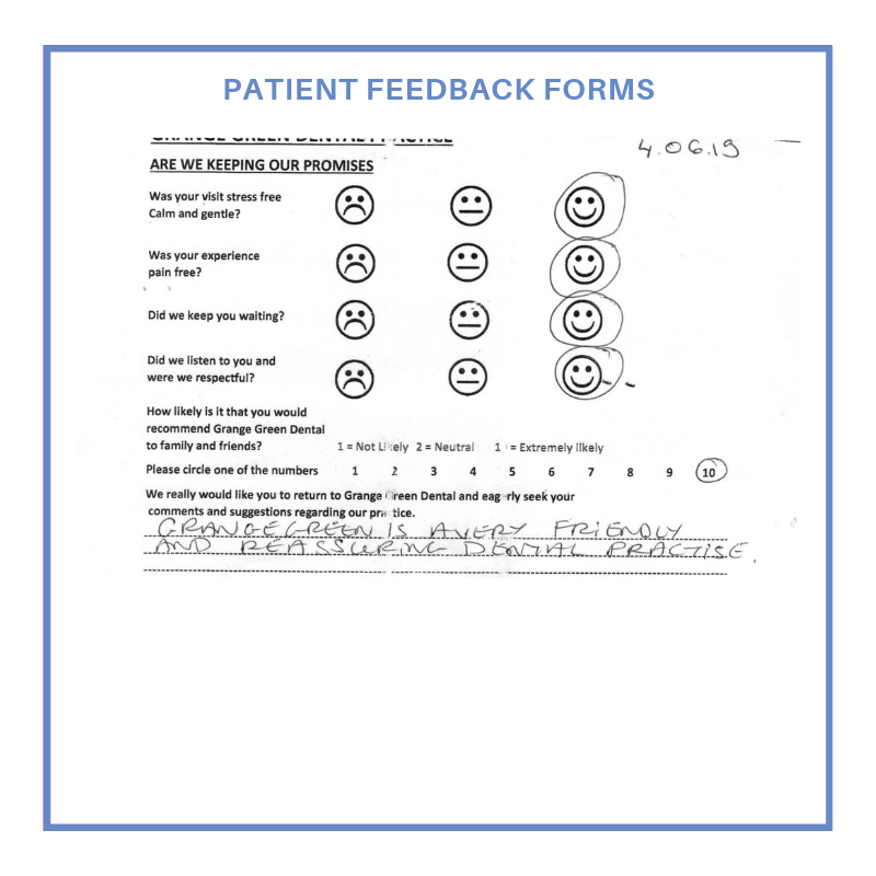 Patient Reviews at Grange Green Dental Practice in Billericay
